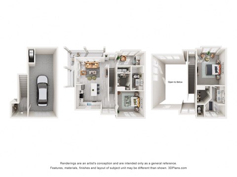 Floor plan for 2 beds, 2 baths, 1441 sqft